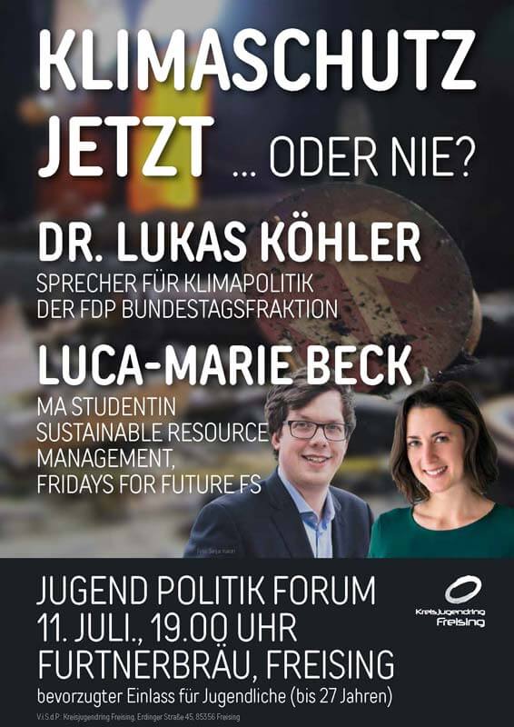 Kreisjugendring Freising - Veranstaltung - Jugend Politik Forum - 11. Juli 2019 - 19:00 Uhr - Furtner Bräu Freising - Klimaschutz - Jetzt oder nie!
